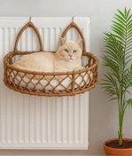 Resim Tasaryum Kedi Köpek Kalorifer Yatağı, Hamak, Radyatör Kedi Yatağı Kahverengi 