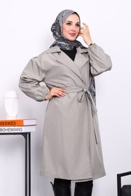 Resim İmajButik Mint Kruvaze Yaka Kuşaklı Trençkot 