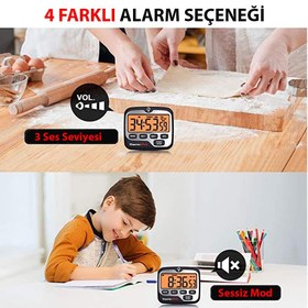 Resim Thermopro TM01 Mutfak,Spor, Ders Alarmlı Işıklı Kronometre, Geri Sayım Sayacı ve Dijital Saat - 2 