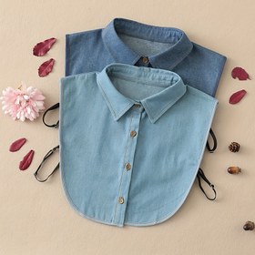 Resim Polyester Kumaş kot Stil Sahte Yakı - Ayrılabilir Yɟüz Shirt Sahte Yakı Aksesuarı - Cinsiyetüz Dekoratif Yakı - Sweater, Yuvarlak Boyun Üstleri için - Kolay Bakım Elle Yıkanabilir Dokuma Kumaş 