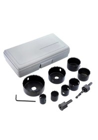 Resim Panç Buat Delik Açma Seti 11 Parça Kutulu Ahşap Kartonpiyer Sunta Delme Testere 