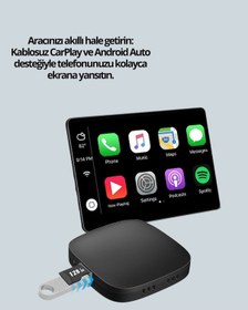 Resim Zengemtx Kablosuz Carplay Ve Android Auto Dönüştürücü Adaptör 