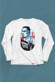 Resim Kendim Seçtim Mike Tyson Boks Box Spor Kral Ring Uzun Kollu Tişört Baskılı T-shirt 