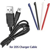 Resim Gaojunshop01 Nintendo 3ds Xl Usb Şarj Kablosu Ve 4 Renk Kalem Seti 2ds 