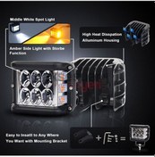 Resim Offroad Sis Çalışma Lambası 2 Adet Turuncu Beyaz Cakar Modlu 12 Led 36W A+ İthal Ürün 