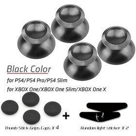 Resim 2 Çift Siyah-2 Adet Alüminyum Analog Thumbstick Thumbsticks Siyah Ps4 Denetleyici Ps4010 İçin 