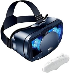 Resim Tam Ekran Sanal Gerçeklik 3D Gözlük VR Seti 3D Sanal Gerçeklik Gözlükleri, Gamepad ile Ayarlanabilir 