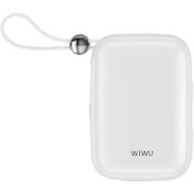 Resim Wiwu WI-P042 Monaco Seri 10000mAh Lightning ve Type-C Kablolu Dijital Ekranlı Askılı Powerbank Beyaz 
