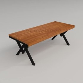 Resim Deryawood Masif Ahşap Yemek Masası (85CM-140CM-76CM YÜKSELİK) 