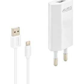 Resim Auris Şarj Aleti + Lightning Kablo 1A 5W 