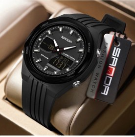 Resim Oldfriend Sanda's Çok Fonksiyonlu Erkek Saati 6267 Siyah Elektronik Yuvarlak Tasarım Su Geçirmez Gündüz Ayarlı Gece Işığı Tarih Kronometre Diğer 