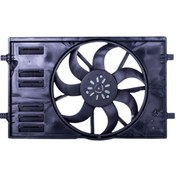 Resim Audi A3 Q2 Seat Ateca Leon Skoda Karoq Kodiaq Octavia Superb VW Arteon Golf 7 7.5 Passat Tiguan 1.0-2.0 TSI TDI 2013 Sonrası Fan Motoru Davlumbazlı 410 mm 4 Fiş 7 Kanat 450W 