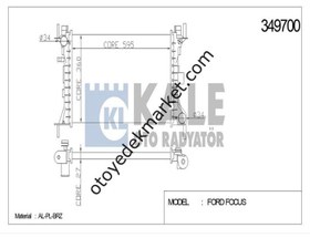 Resim Ford Focus (1998-2004) Radyatör Brazing 2.0 Zetec-E (Kale) 