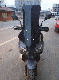 Resim Motocam Rks Freccia 150 Siperlik Ön Cam Alt Siyah 2022 2024 Model 75cm Siyah Renkli 4mm Uzun Cam 