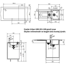 Resim Franke Urban Ubg 651-100 Granit Eviye. 1.5 Hazne. Avena 