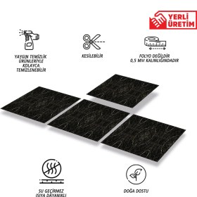 Resim Tink Kendinden Yapışkanlı Silinebilir Mermer 001 Desenli Pvc Karo 30X30 cm (56 Adet) 5m2 