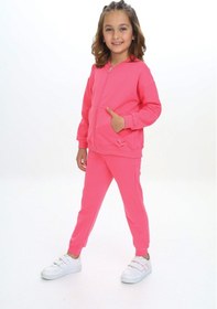 Resim Toontoy Kids Toontoy Kız Çocuk Damla Nakışlı Eşofman Takım Fuşya 