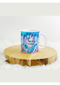 Resim Deepcraft Best Quality 3d Görünümlü Mavi Kedi Kupa Yılbaşı,sevgililer Günü, Hediyelik Kupa 300ml 