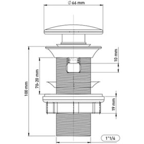 Resim Siyah Seramik Üst Gövdeli Pop-up Lavabo Sifonu 