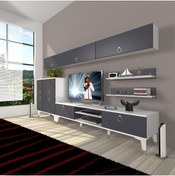 Resim Decoraktiv Eko 8 Mdf Dvd Gold Tv Ünitesi Tv Sehpası - Beyaz - Antrasit 