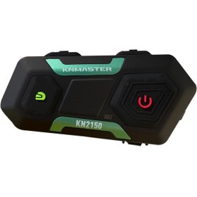 Resim Knmaster Kn2150 Motosiklet Kask Interkom Bluetooth Intercom Kulaklık Seti Yeşil Hediye Seti 