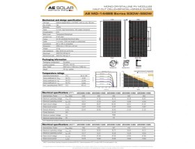 Resim AE 550W-144 Hücreli-Monokristal-Bıfacıal-Halfcut Güneş Paneli 