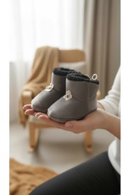 Resim gigigiyim Çiçek Detaylı Kız Bebe Panduf 