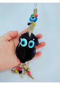 Resim Baykuş Nazar Boncuğu Makrome Duvar Dekoru Hediyelik Eşya 