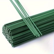 Resim 100 adet Yeşil Çiçek Saplı Teller, 20cm - DIY Çiçek Düzenlemeleri & El İşleri için İdeal, Çok Yönlü Plastik Malzeme, Paskalya ve Tüm Mevsim Ev Dekoru için Mükemmel 