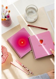 Resim 15x16 Spiralli Karton Kapak 2'li Çizgili Not Defter Seti - Aura Çok Renkli 