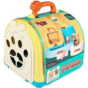 Resim Jnd-3615 Taşıma Çantalı Hareketli Pilli Köpek Set Pet Shop -vardem Oyuncak Acı Kahverengi 