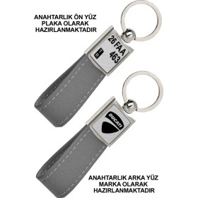 Resim Promosyon Denizi Ön Yüz Ducat Logolu Arka Yüz Plakanıza Özel Gri Anahtarlık 
