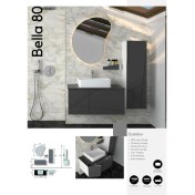 Resim Evros Bella 80 cm Banyo Dolabı Boy Dolabı Dahil 