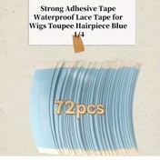 Resim Dantel Ön Peruk Bantı Çift Taraflı Peruk Bantı Dantel Peruklar için 72 adet Güçlü Yapışkanlı Bant Mavi 1/4 
