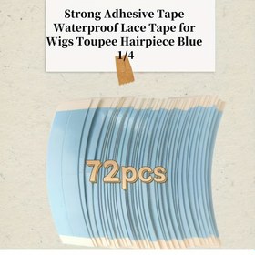 Resim Dantel Ön Peruk Bantı Çift Taraflı Peruk Bantı Dantel Peruklar için 72 adet Güçlü Yapışkanlı Bant Mavi 1/4 