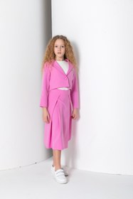 Resim Kız Çocuk Bolero Tek Düğme Ceket - Pembe - 7 Yaş 
