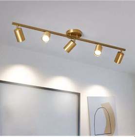 Resim Riolight Modern Matt Altın Kaplama 5xgu10 Duylu 3000k Hareketli Başlık Spot Ampül Dahildir Altın - Füme 