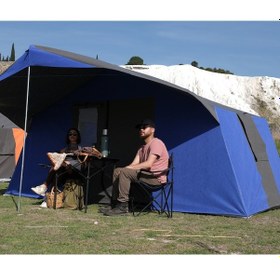 Resim Tmç KAPI SİNEKLİKLİ 3+0 Double Kamp Çadırı 6-8 Kişilik - Mavi 