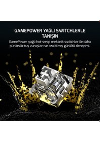 Resim Gamepower Gasket Elite X RGB Wireless/Bluetooth/Kablolu Mekanik Hot-Swap Yağlı Switch Gasket Gaming Klavye 