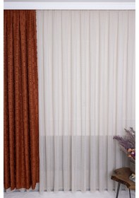 Resim Evrim Bej 1/3 Sık Pileli Ütü İstemez Kırışmaz Yeni Sezon Salon Oda Tül Perdesi Bej 