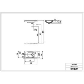 Resim Creavit My045 Memory 45 CM Lavabo 