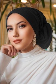 Resim Aişe tesettür Siyah Çağla Hazır Türban 
