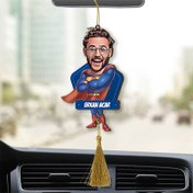 Resim Kişiye Özel Süper Adam Karikatürlü Araba Süsü 