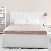Resim Nuvomon Pamuklu Penye Çift Kişilik Çarşaf - 160x200 cm - Pudra 