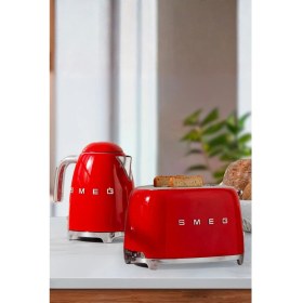 Resim Allians Retro Kırmızı Kettle ve Ekmek Kızartma Makinesi Seti, Şık ve Pratik 