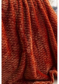 Resim Çift Kişilik Trusty Teracotta Jakar Desen Battaniye 200x220 Cm Terracotta 