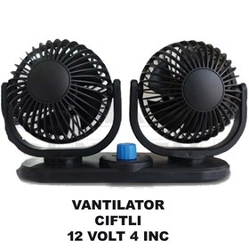 Resim beyaztuning Araç Içi Fan Oto Vantilatör 12 Volt Çift Başlı 4inç 