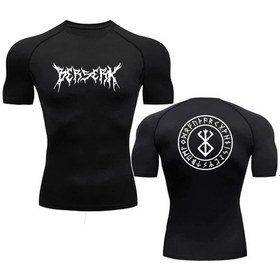 Resim Snapbuy Anime Berserk Erkekler Spor Sıkıştırma Tshirt - Uzun Kollu Eğitim Koşu Spor Salonu T Gömlek Chınagökyüzü Mavi Gökyüzü Mavi 