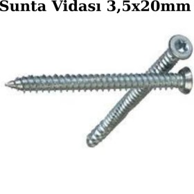 Resim Seka Hand Tools Sunta Vidası 3,5X20MM 500'LÜ Paket - Mobilya & Ahşap Uygulamaları Için Güçlü, Paslanmaz Vida Seti 