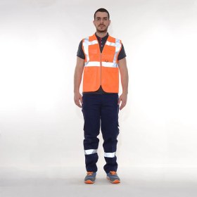 Resim Formteks Reflektörlü Mühendis Yelek Turuncu 